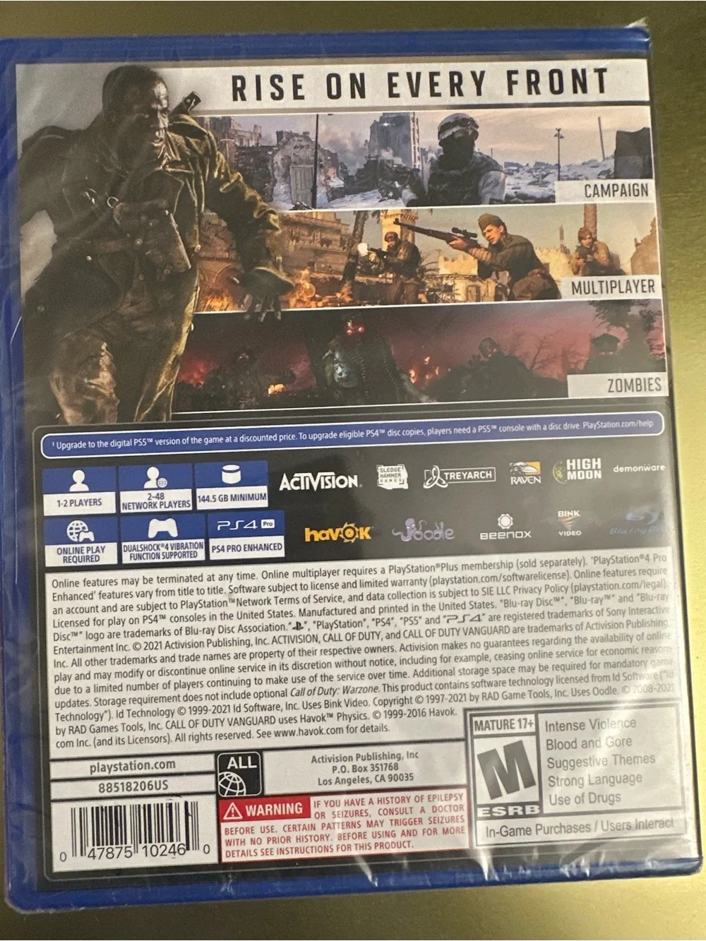 Sony PS4 Call of Duty: Vanguard – Blue Case Artwork